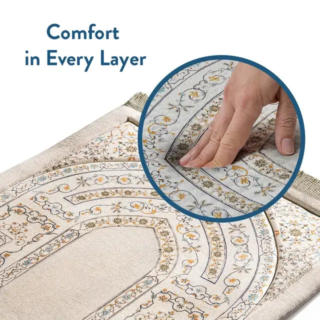 padded arch design prayer rug