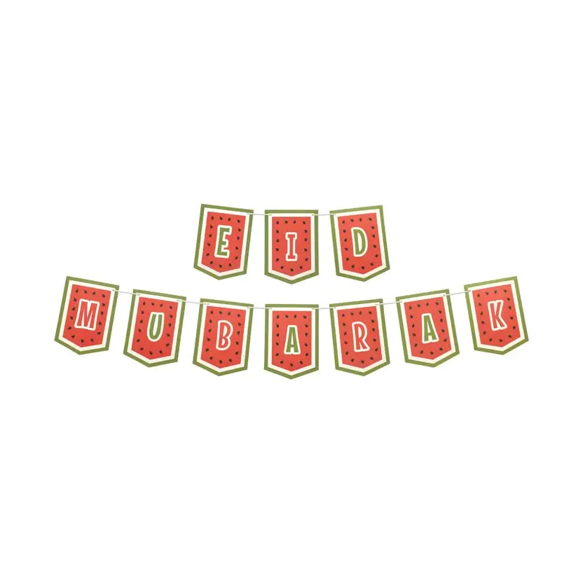 Eid Mubarak Watermelon Bunting
