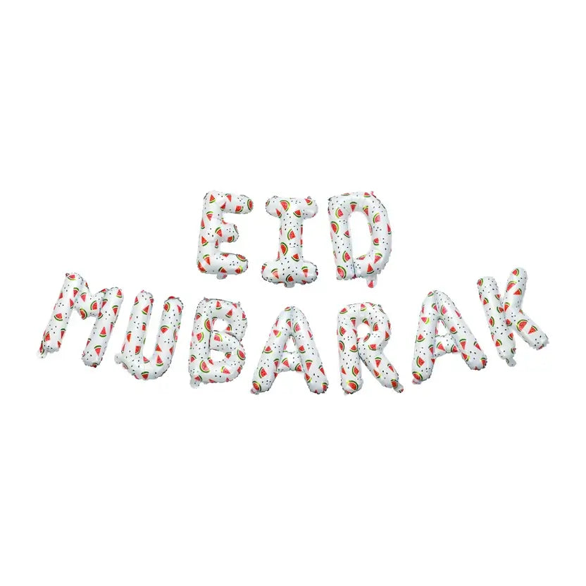 Islamic Eid Mubarak white balloons