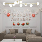 Ramadan Mubarak white balloon and decor kit