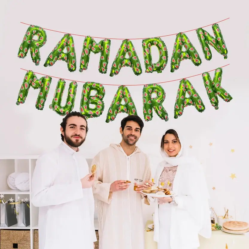 Ramadan Mubarak watermelon foil balloons