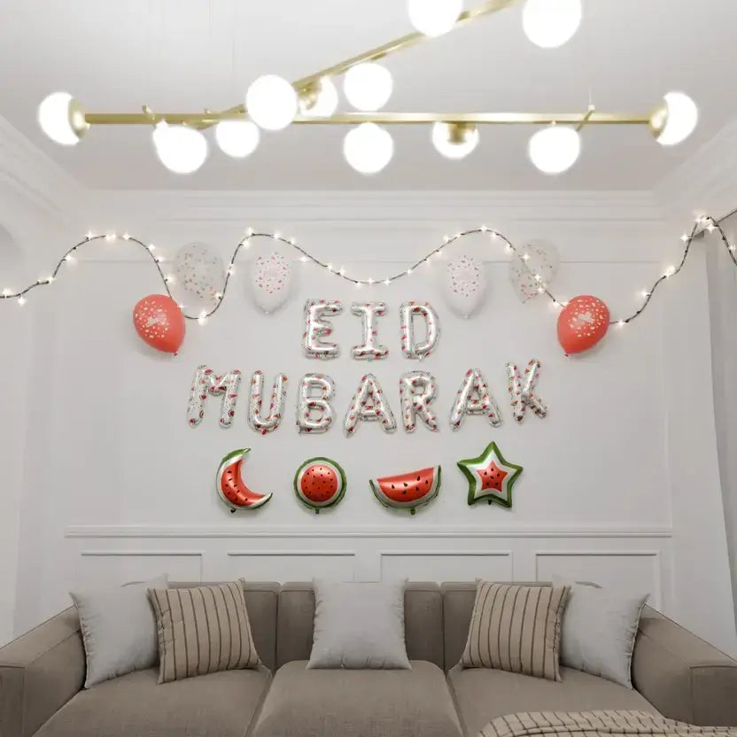 Eid Mubarak Palestine decoration set white