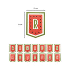Ramadan Mubarak watermelon bunting flags, each flag 13 x 18 cm