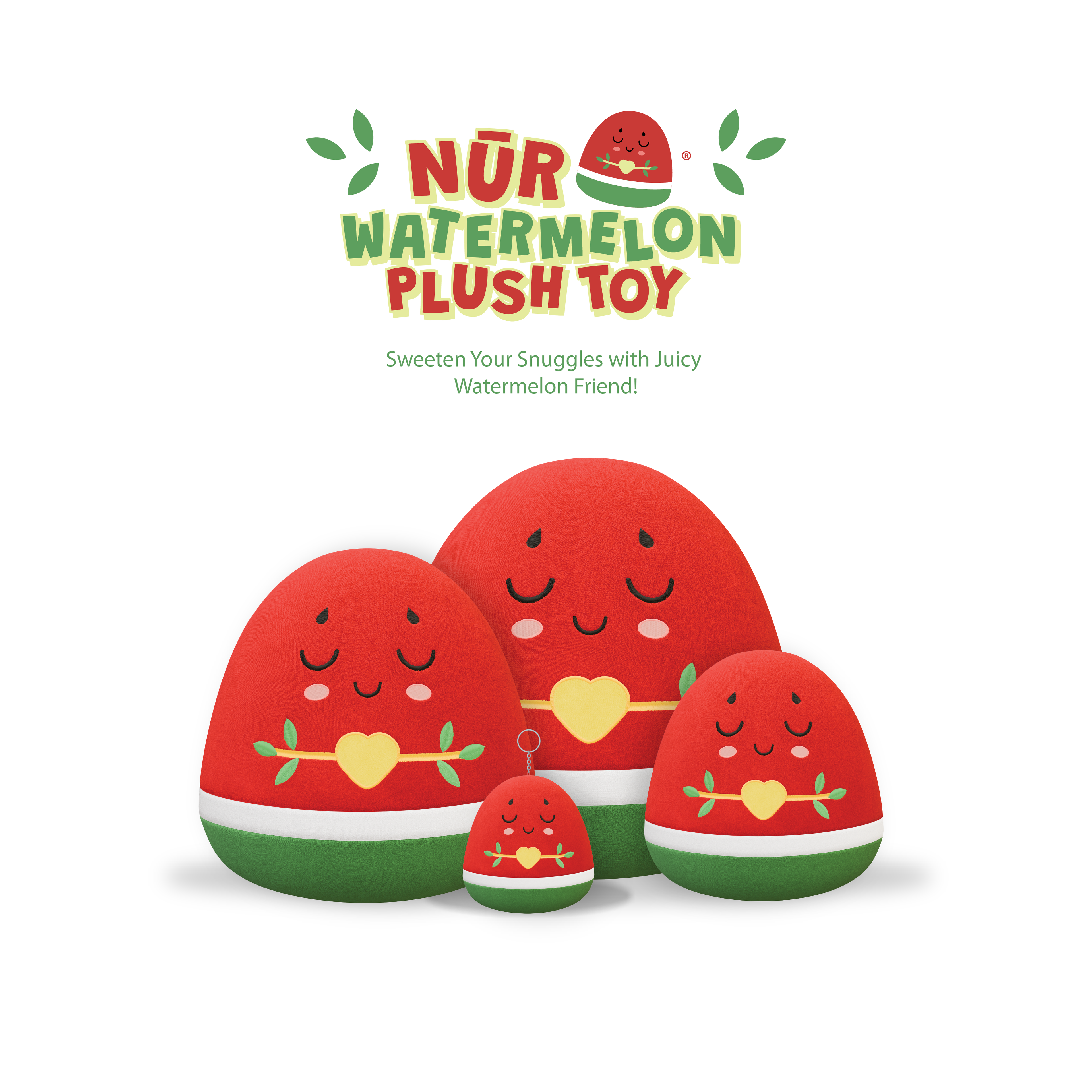 5 Watermelon Keyring Bundle - Soft Plush Adorable Fruit Muslim Doll | A beautiful Ramadan and Eid gift for loved ones