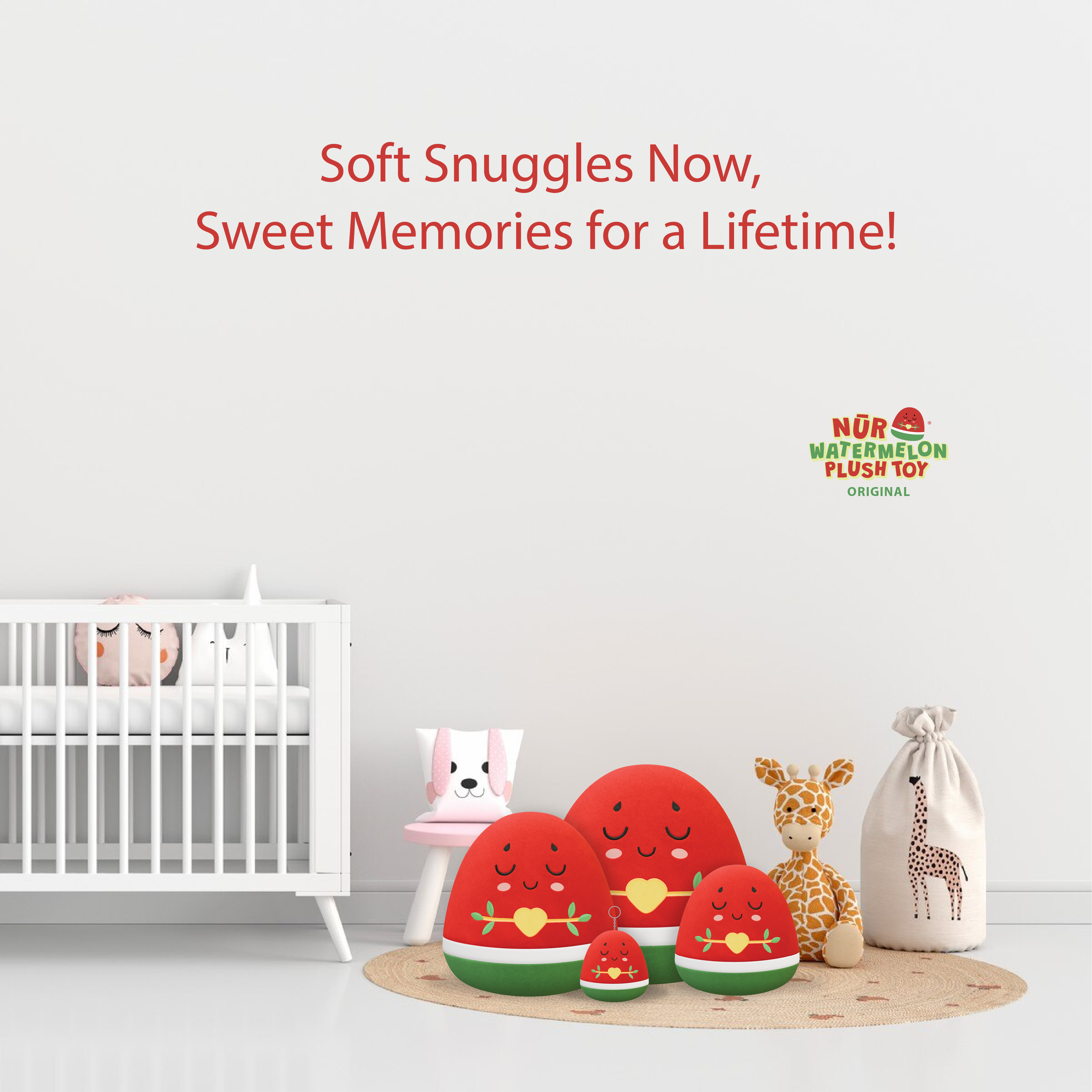 5 Watermelon Keyring Bundle - Soft Plush Adorable Fruit Muslim Doll | A beautiful Ramadan and Eid gift for loved ones