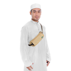 Male Model with Hajj Safe Anti-Theft Ihram Belt & Money Bag Beige Variant
