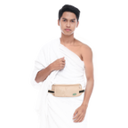 Male Model with Hajj Safe Anti-Theft Ihram Belt & Money Bag Beige Variant