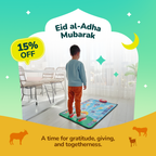Eid al-Adha with My Salah Mat Interactive Kids Prayer Mat Blue Version