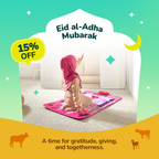 Eid al-Adha with My Salah Mat Interactive Kids Prayer Mat Pink Version
