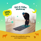 Eid al-Adha with My Salah Mat Interactive Adult Prayer Mat Teal Version