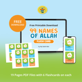 Free Download: 99 Names of Allah Flashcards | Learn all 99 Names of Allah SWT | Ramadan & Eid Gift
