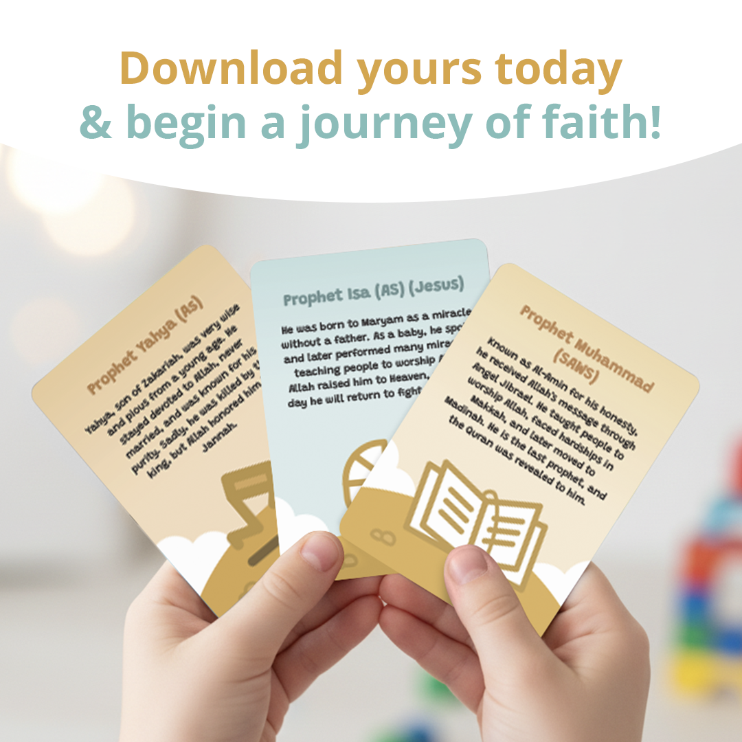 Free Download: 25 Prophets of Islam Flashcards | Learn all 25 Prophets in Islam | A beautiful Ramadan & Eid Gift for Loved Ones