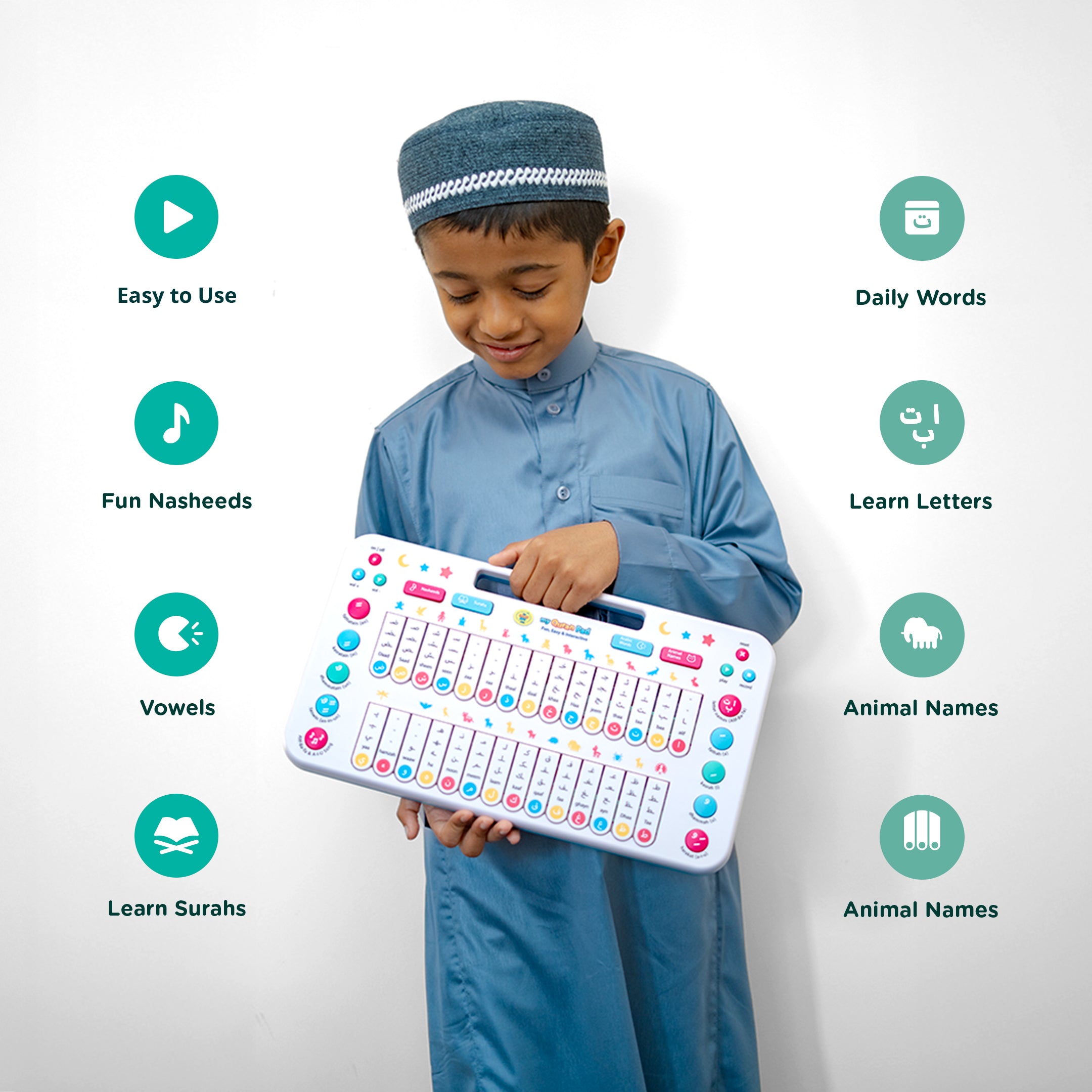 My Quran Pad | Interactive Arabic Alphabet Learning Pad For Kids | A beautiful Ramadan and Eid gift for loved ones