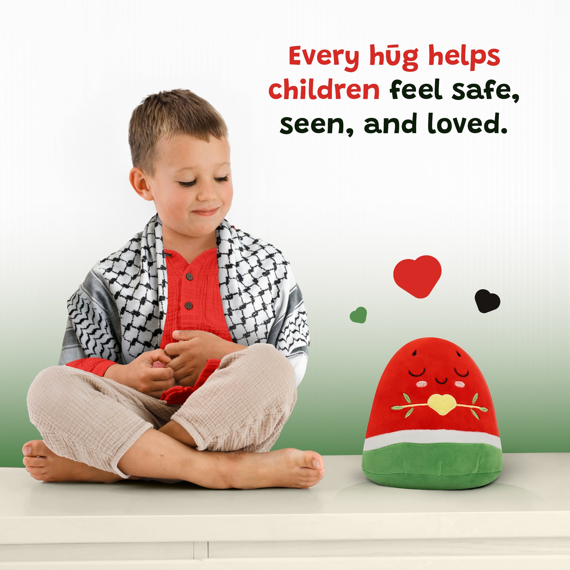 Watermelon Plushie - 20cm Soft Cuddly Pillow Adorable Fruit Plush Muslim Doll | A beautiful Ramadan and Eid gift for loved ones