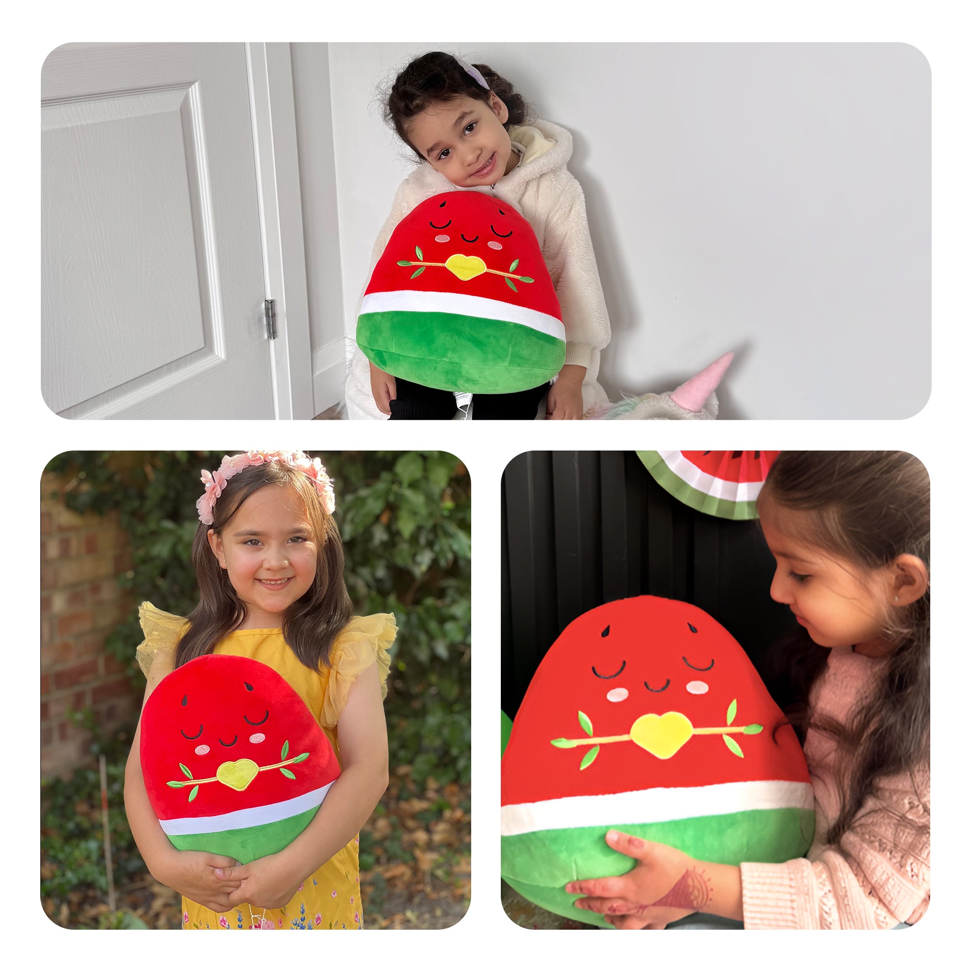 Watermelon Plushie - 20cm Soft Cuddly Pillow Adorable Fruit Plush Muslim Doll | A beautiful Ramadan and Eid gift for loved ones