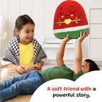 Watermelon Plushie - 40cm Soft Cuddly Pillow Adorable Fruit Plush Muslim Doll | A beautiful Ramadan and Eid gift for loved ones