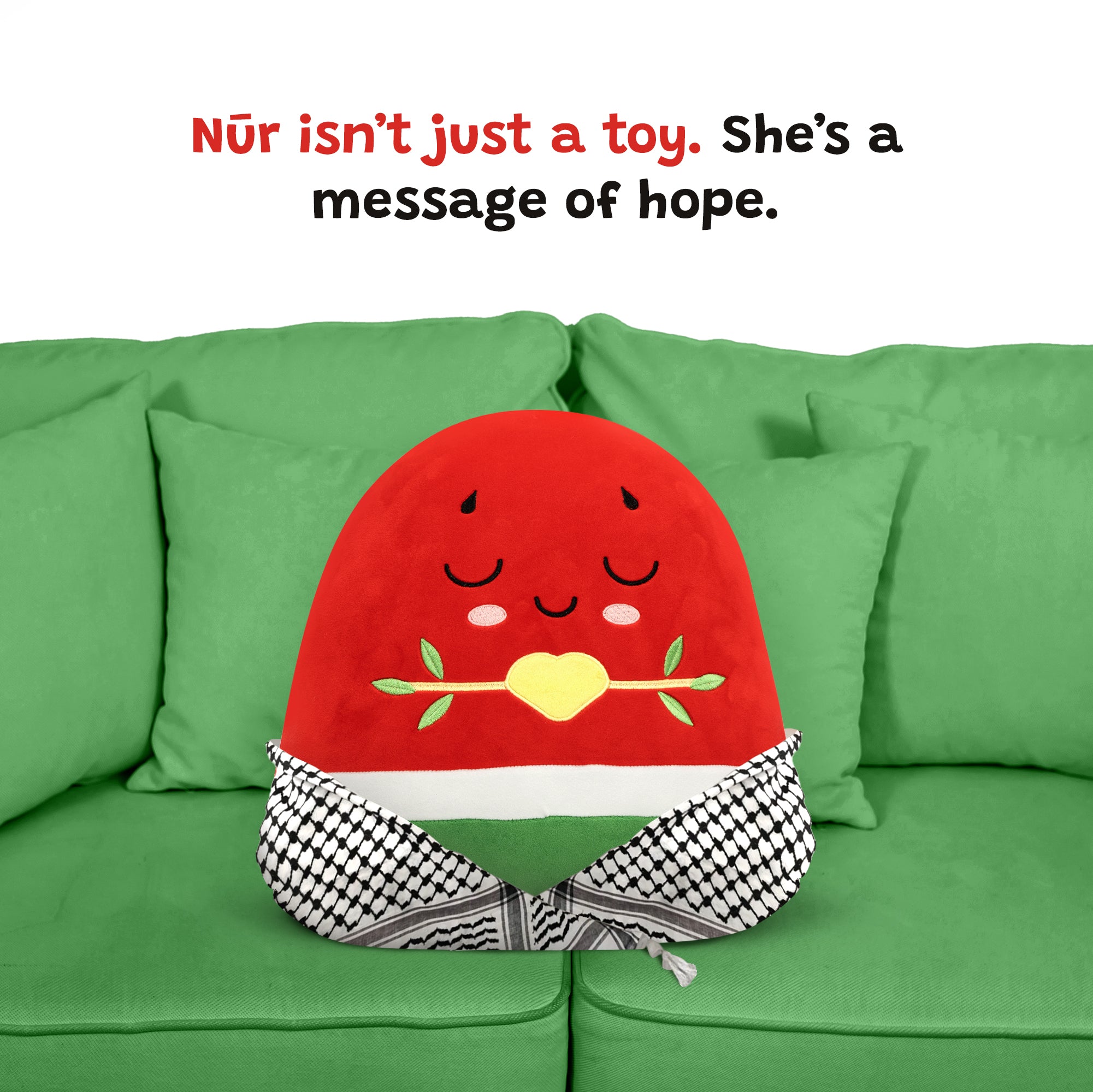 Nūr the Watermelon | A NEW Light-Up Interactive Islamic Plushie, Learn Surahs, Duas & More | A beautiful Ramadan & Eid Gift for Loved Ones