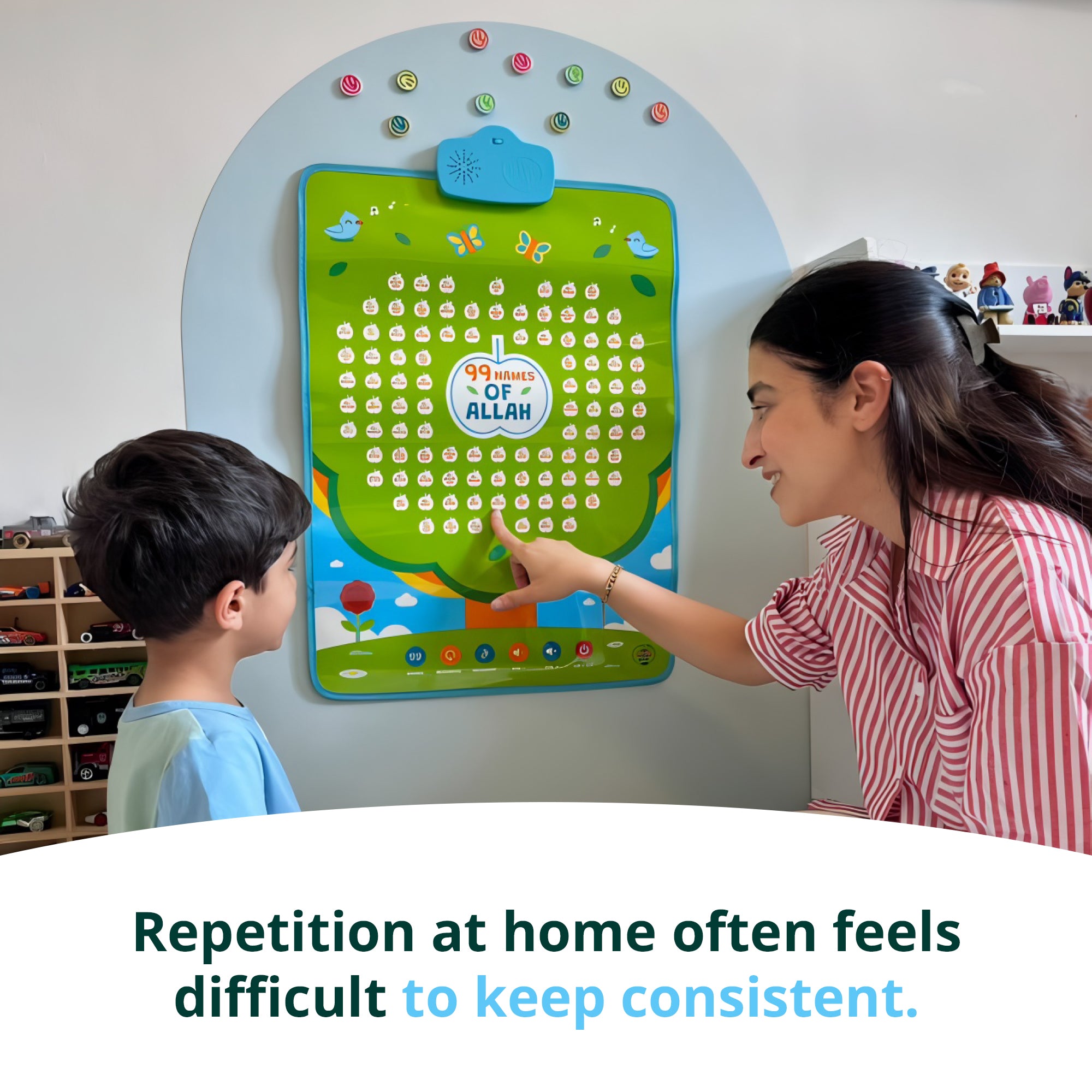 99 Names of Allah Interactive Audio Mat & Wall Art | Learn About All 99 Names of Allah with Stories & Memorisation Function | A beautiful Ramadan and Eid gift for loved ones