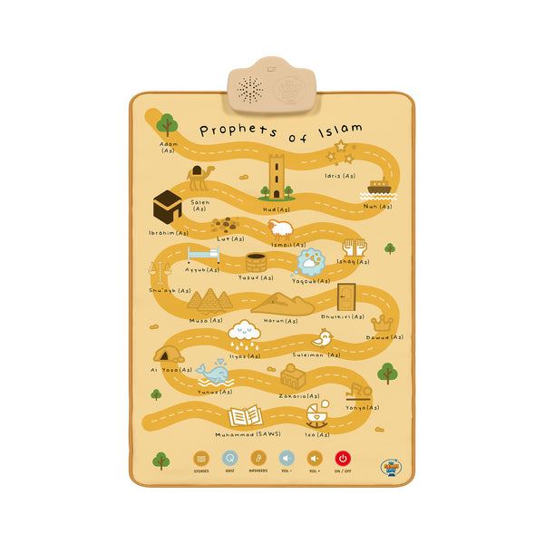 Prophets of Islam Interactive Audio Mat & Wall Art | Learn About All 25 Prophets with Stories & Quizzes | A beautiful Ramadan and Eid gift for loved ones