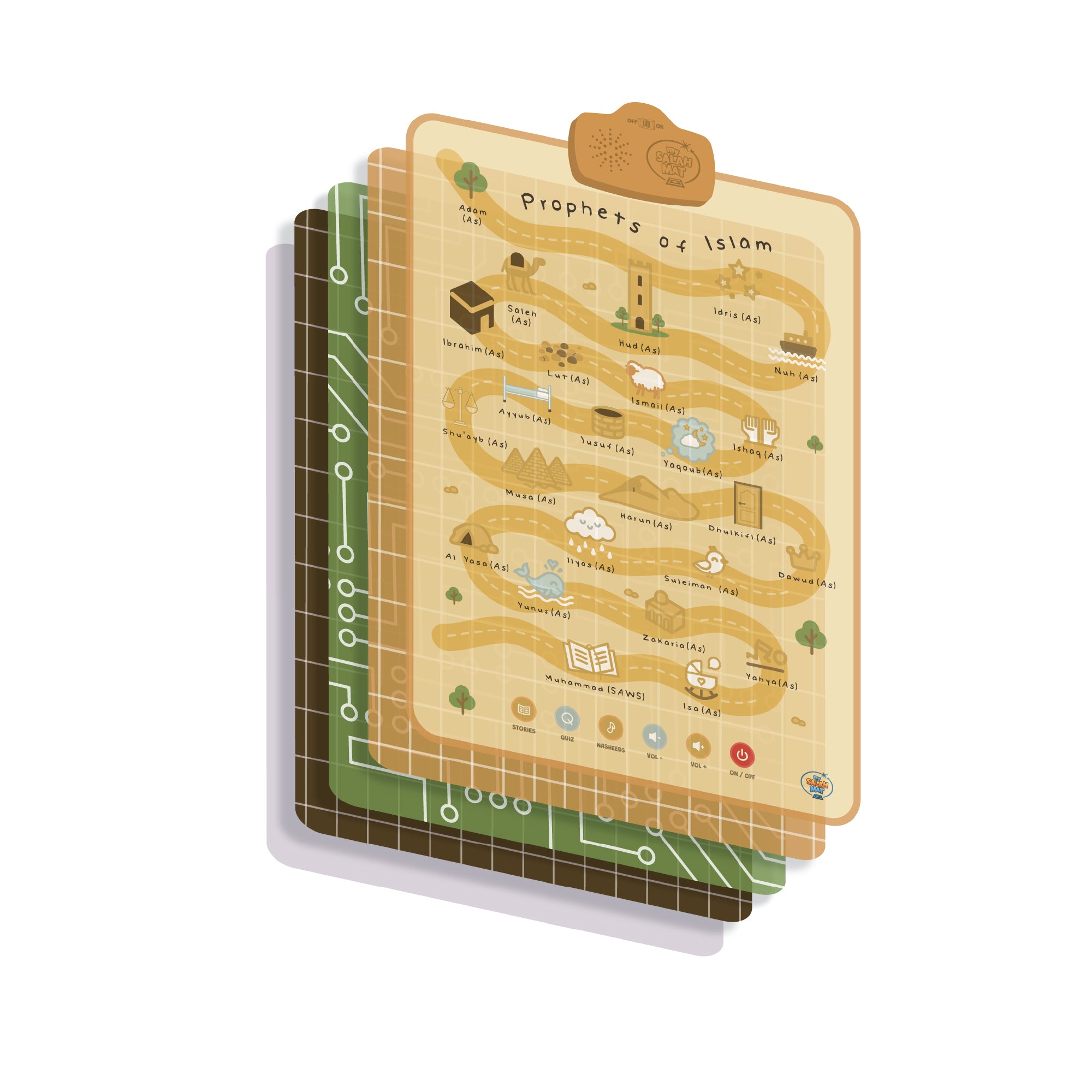 Prophets of Islam Interactive Audio Mat & Wall Art | Learn About All 25 Prophets with Stories & Quizzes | A beautiful Ramadan and Eid gift for loved ones