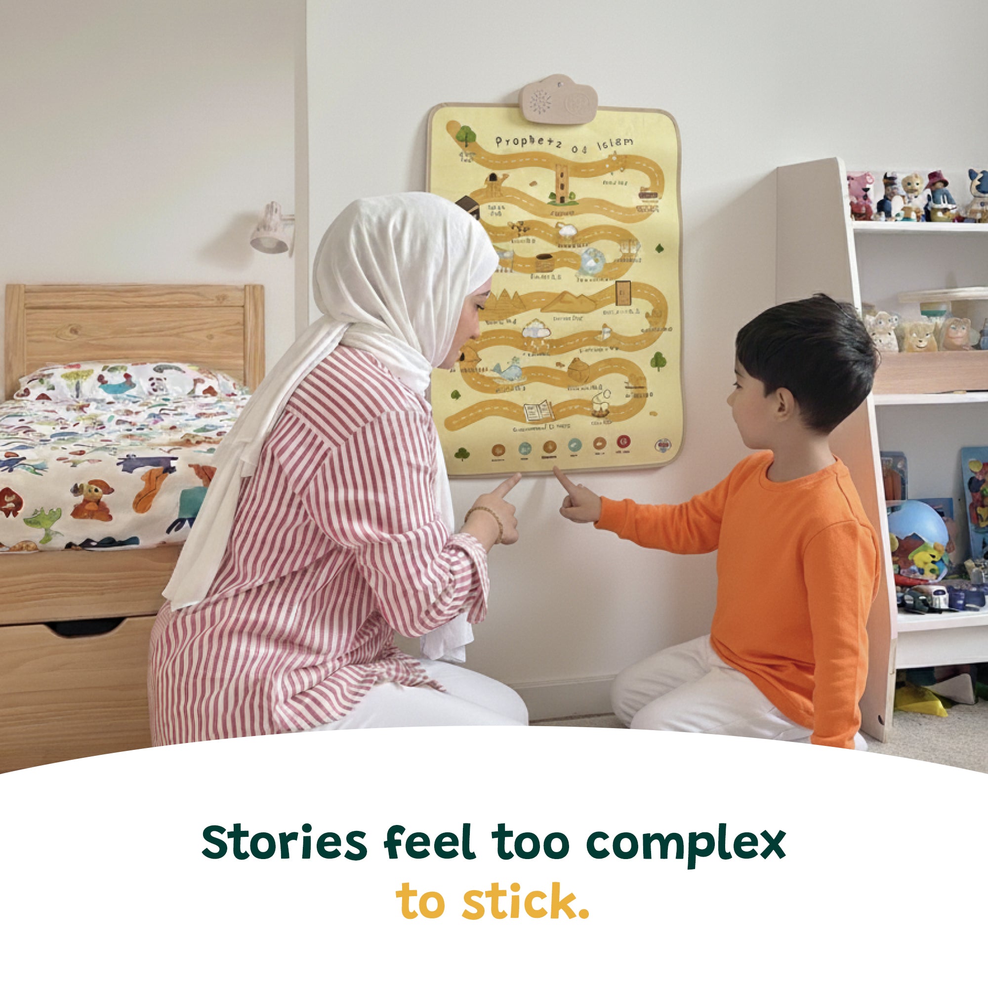 Prophets of Islam Interactive Audio Mat & Wall Art | Learn About All 25 Prophets with Stories & Quizzes | A beautiful Ramadan and Eid gift for loved ones