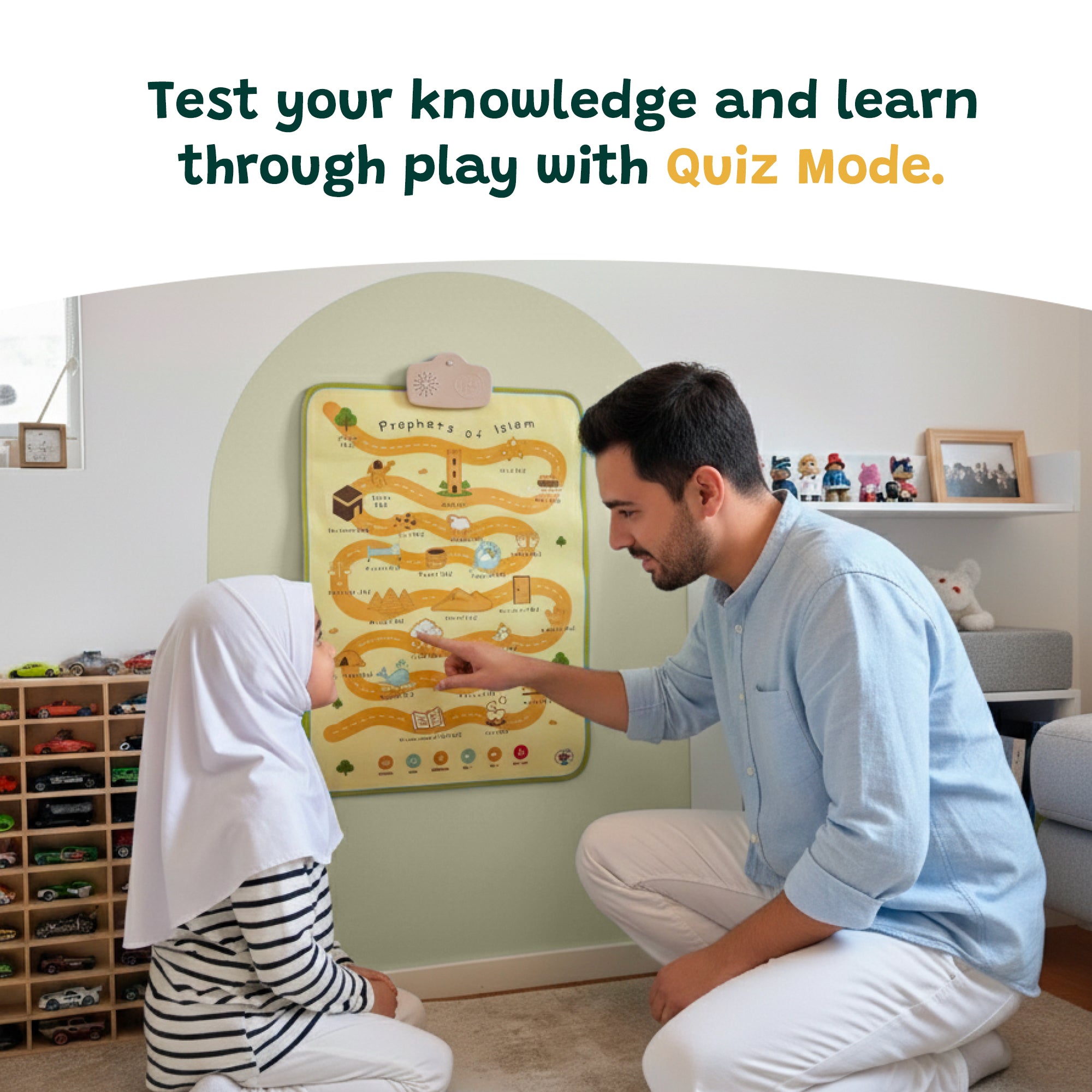 Prophets of Islam Interactive Audio Mat & Wall Art | Learn About All 25 Prophets with Stories & Quizzes | A beautiful Ramadan and Eid gift for loved ones
