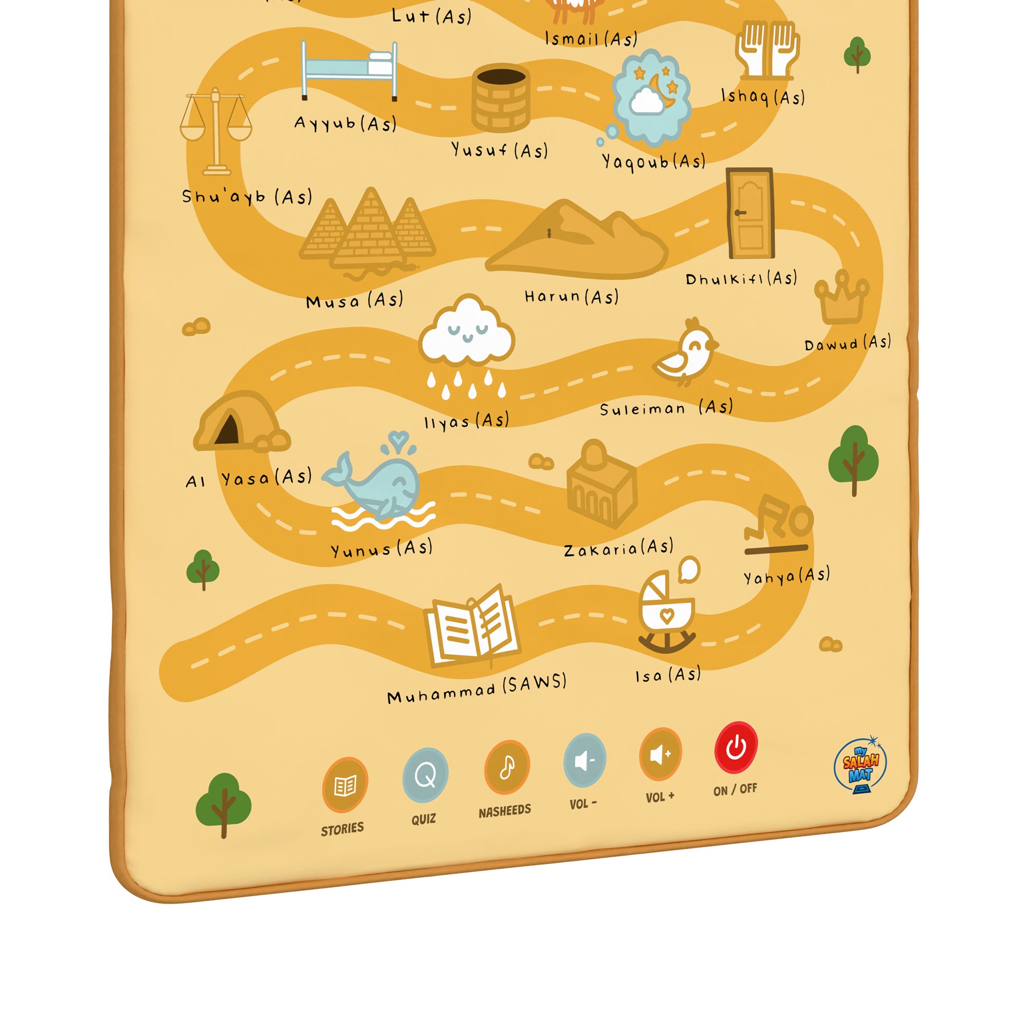 Prophets of Islam Interactive Audio Mat & Wall Art | Learn About All 25 Prophets with Stories & Quizzes | A beautiful Ramadan and Eid gift for loved ones