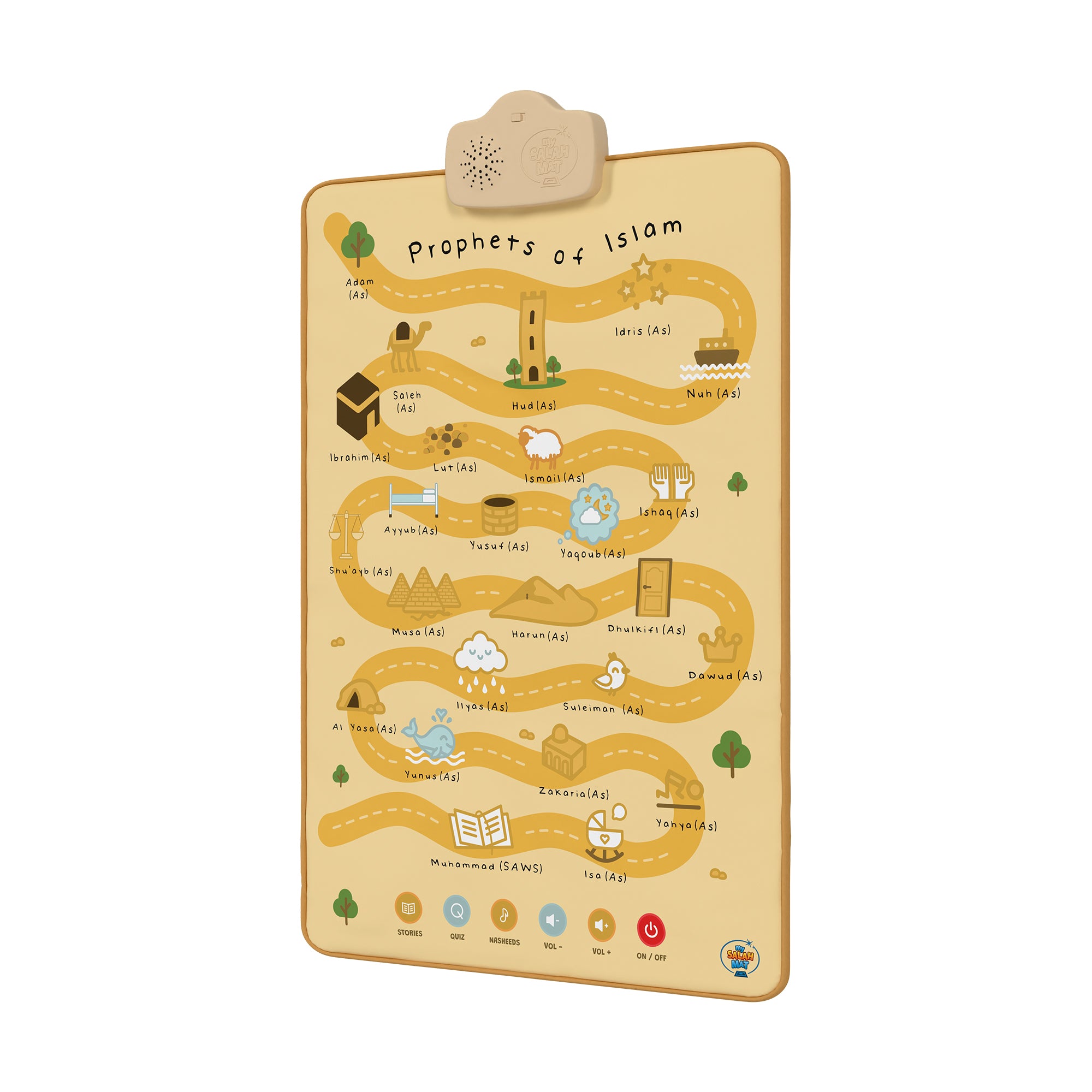 Prophets of Islam Interactive Audio Mat & Wall Art | Learn About All 25 Prophets with Stories & Quizzes | A beautiful Ramadan and Eid gift for loved ones