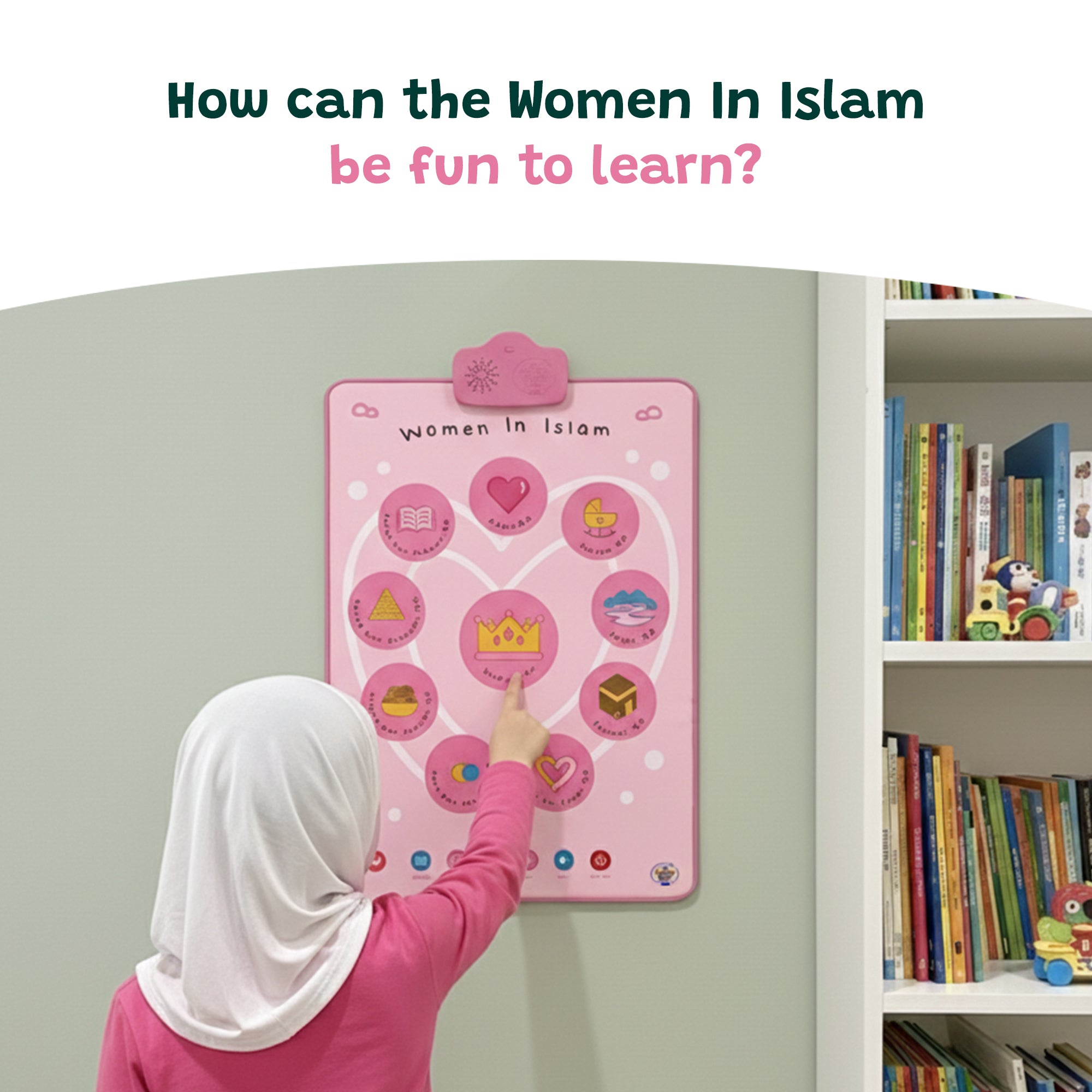 Women in Islam Interactive Wall Art & Audio Mat | Touch, Listen & Learn Their Inspiring Stories | A beautiful Ramadan & Eid Gift for Loved Ones