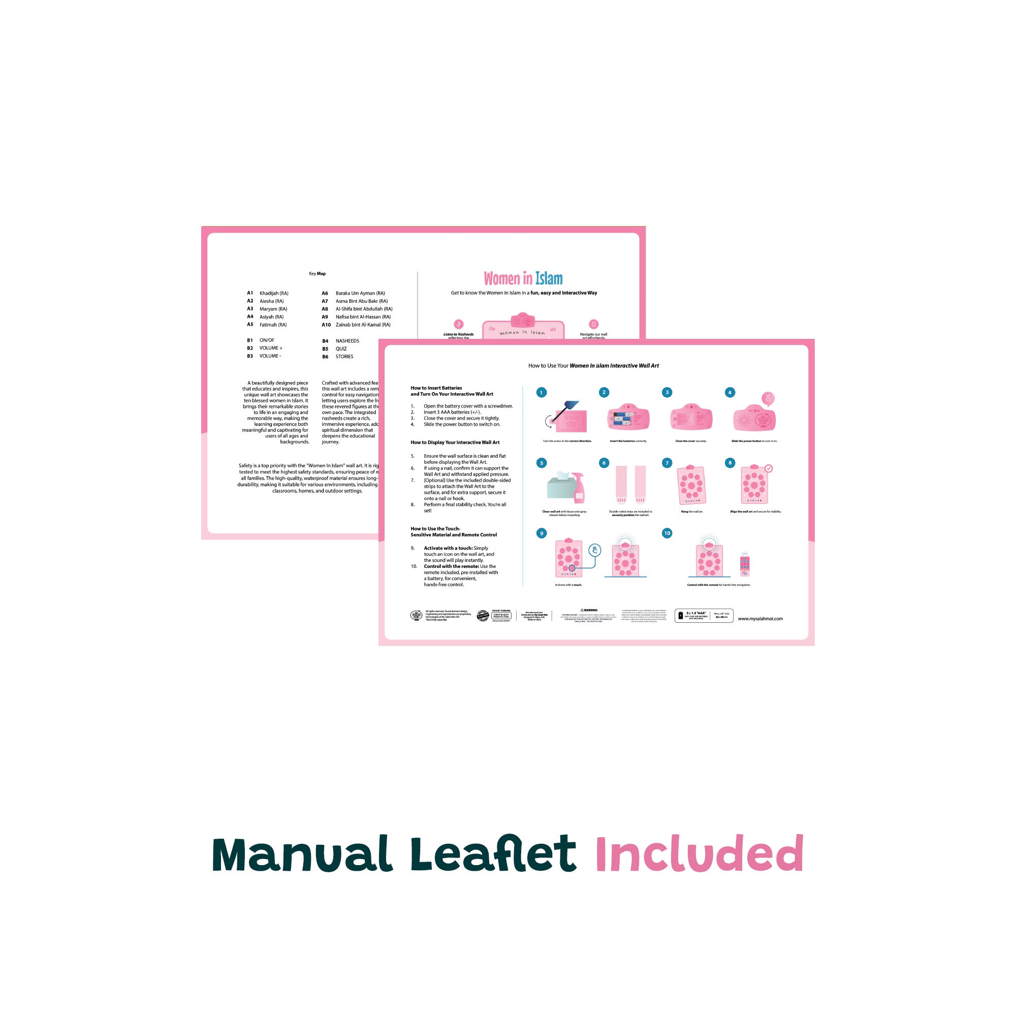 Women in Islam Interactive Wall Art & Audio Mat | Touch, Listen & Learn Their Inspiring Stories | A beautiful Ramadan & Eid Gift for Loved Ones