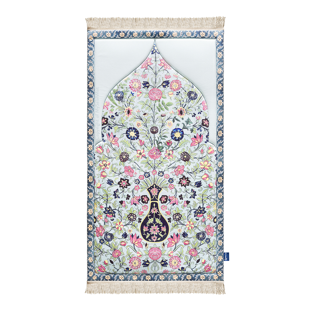 Adult Premium Padded Prayer Mat with Spring Blossoms Design | Urban Rugs UK | A beautiful Ramadan & Eid Gift for Loved Ones