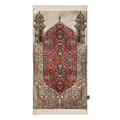 Adult Padded Prayer Mat with Reddish Flory Design by Urban Rugs UK | A beautiful Ramadan & Eid Gift for Loved Ones