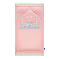 Padded Kids Prayer Mat with Blush Pink Design | Urban Rugs UK | Ramadan & Eid Gift