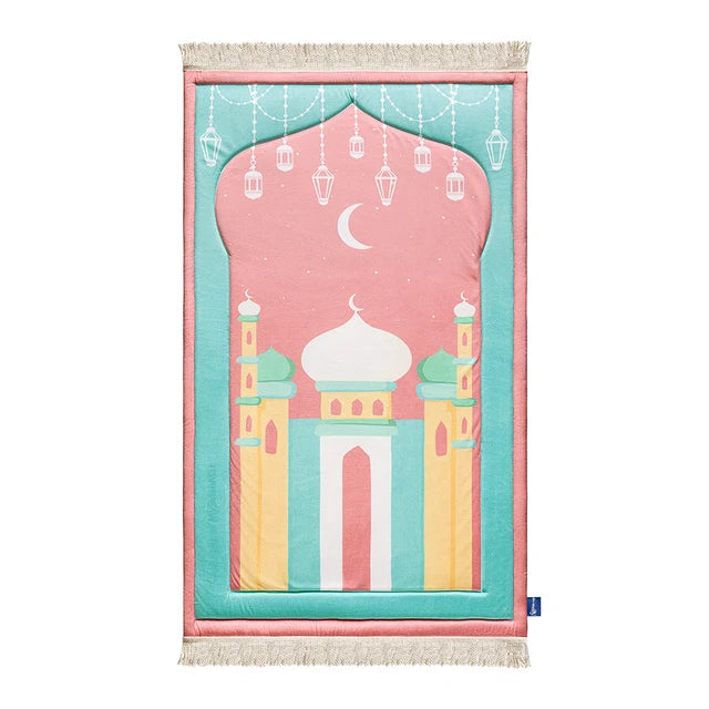pink mumbai mosque kids prayer mat