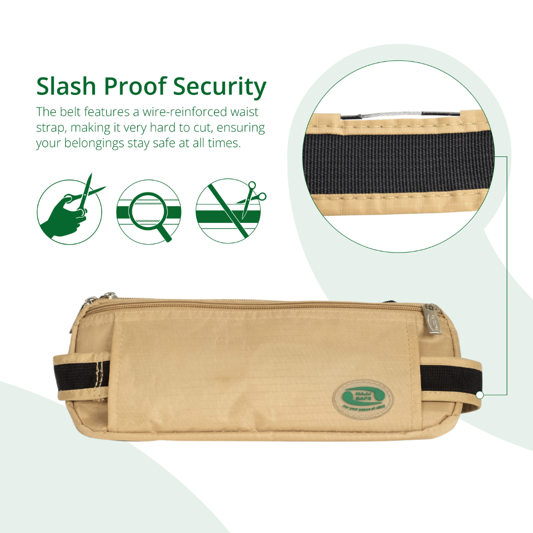 Anti-Theft Waist Bag And Ihram & hajj Belt for Men | Beige