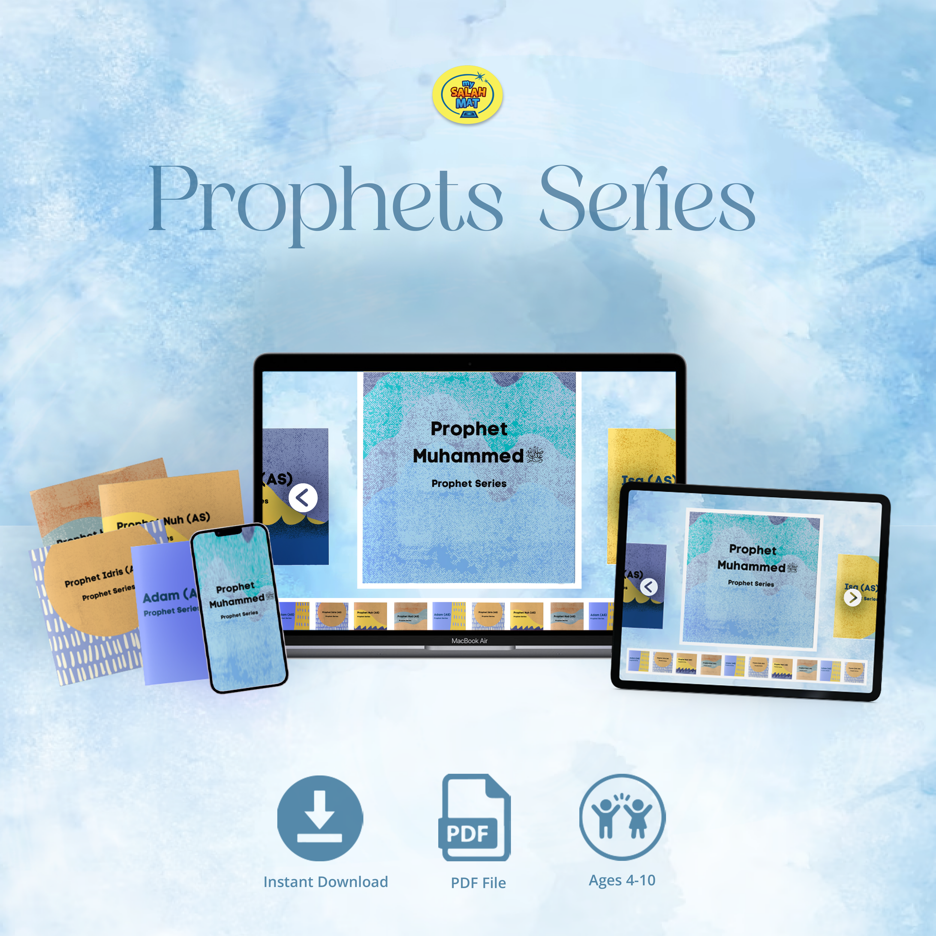 Prophets Educational Series, Learn about Islam, Educational PDF, Colourful download, Islam Homeschool
