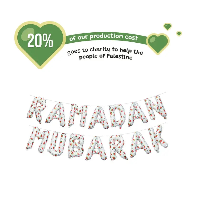 Ramadan Mubarak white balloon and decor kit