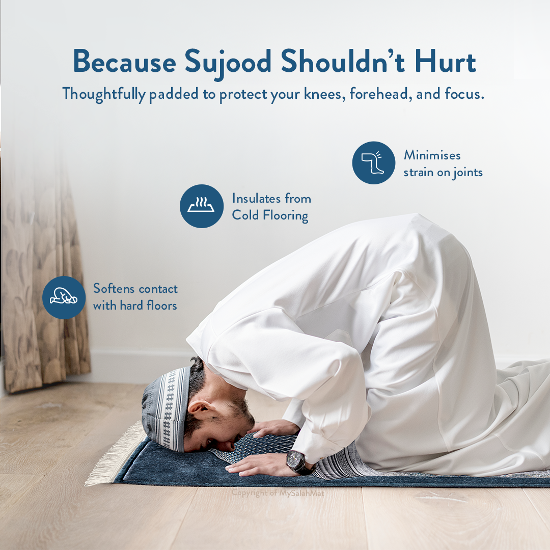 Adult Padded Prayer Mat with Crystal Dome Design by Urban Rugs UK | A beautiful Ramadan & Eid Gift for Loved Ones