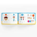 My ABC Piano booklet pages with face and body words and a family tree of family members