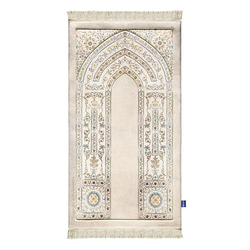 Adult Premium Padded Prayer Mat with Antique Indian Arch Design | Urban Rugs UK