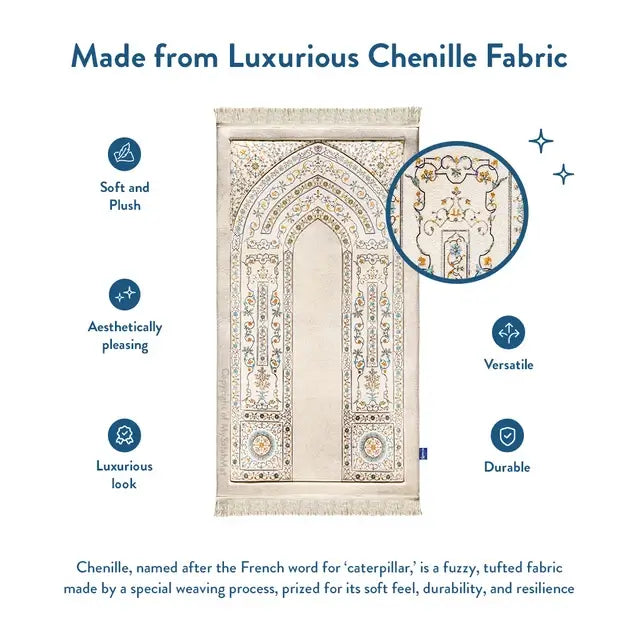 Mughal arch padded prayer rug