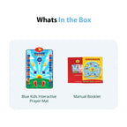 What's in the box: Kids Interactive Prayer Mat (Blue) and manual booklet