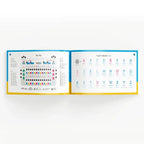 Inside the My ABC Piano booklet: a key map and the English alphabet letters