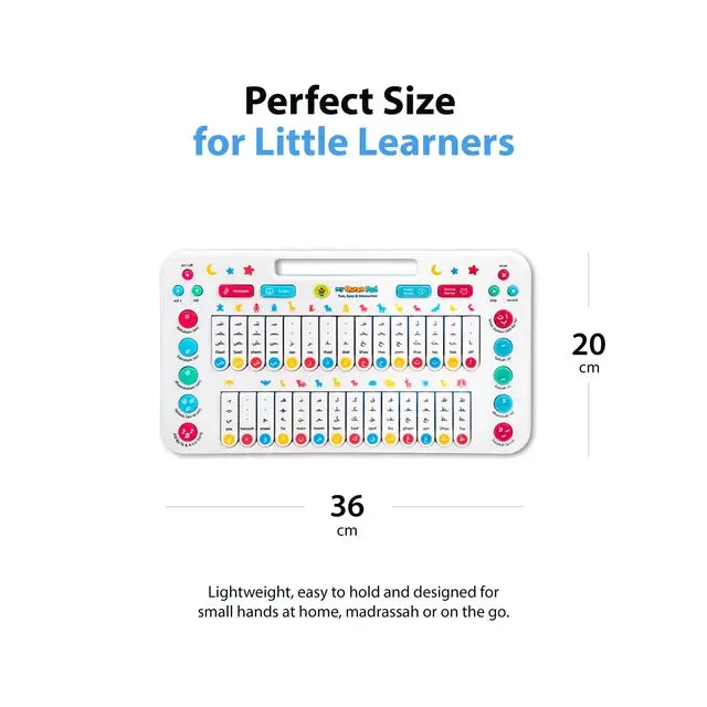 Size guide: My Quran Pad measures 36 x 20 cm