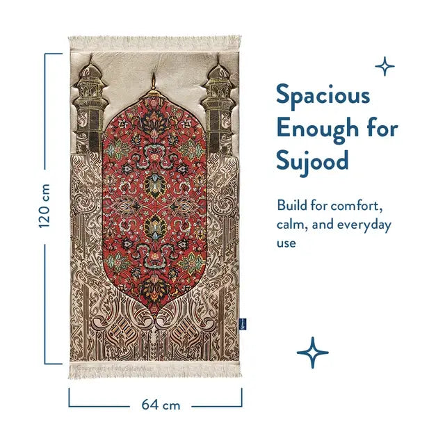 red floral prayer mat