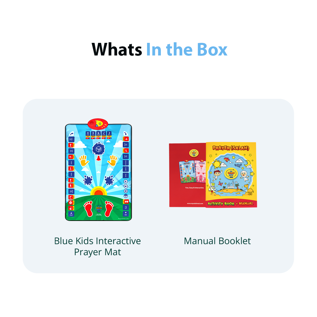 Kids Interactive Prayer Mat (Blue) | Learn Salah Step by Step