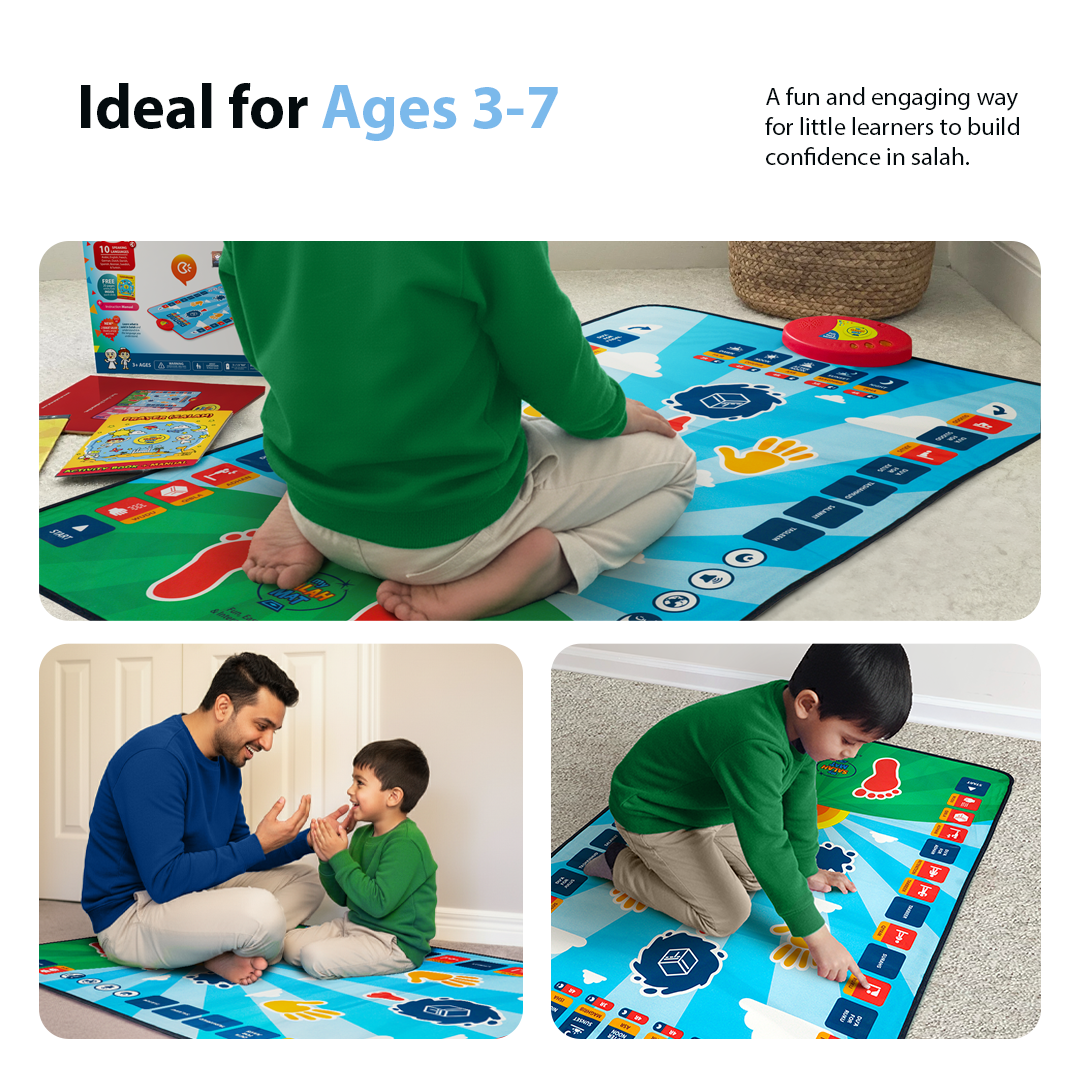 Kids Interactive Prayer Mat (Blue) | Learn Salah Step by Step