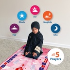 Kids Interactive Prayer Mat (Pink) | Learn Salah Step by Step