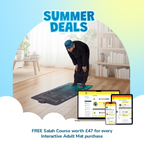 Adults & Reverts Interactive Prayer Mat (Teal) | Learn Salah Step by Step