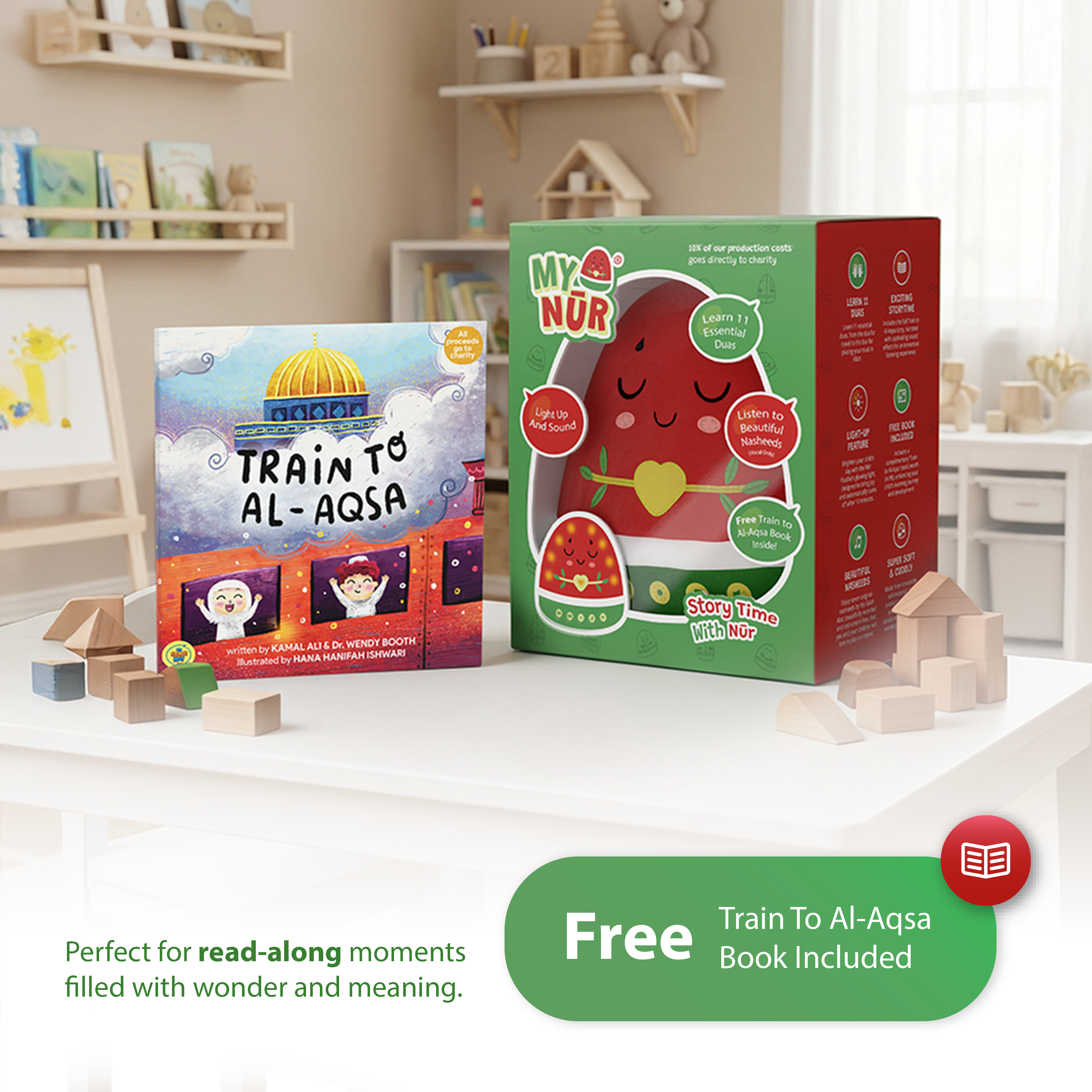 Nūr Watermelon Interactive Plushie | Islamic Toys for Kids